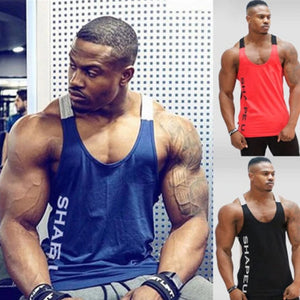 Solid Gym Men Stringer Tank Top