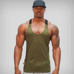 Solid Gym Men Stringer Tank Top