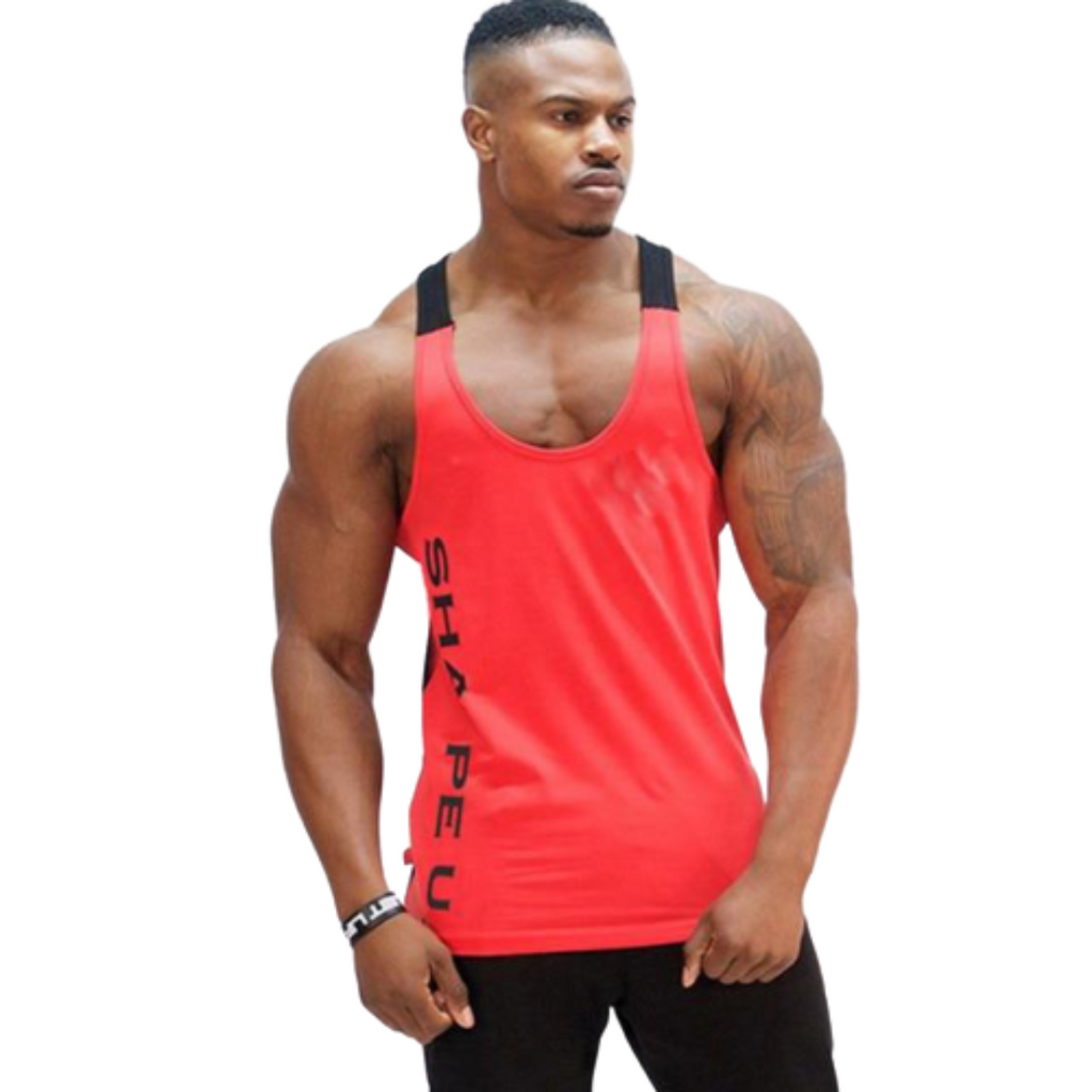 Solid Gym Men Stringer Tank Top