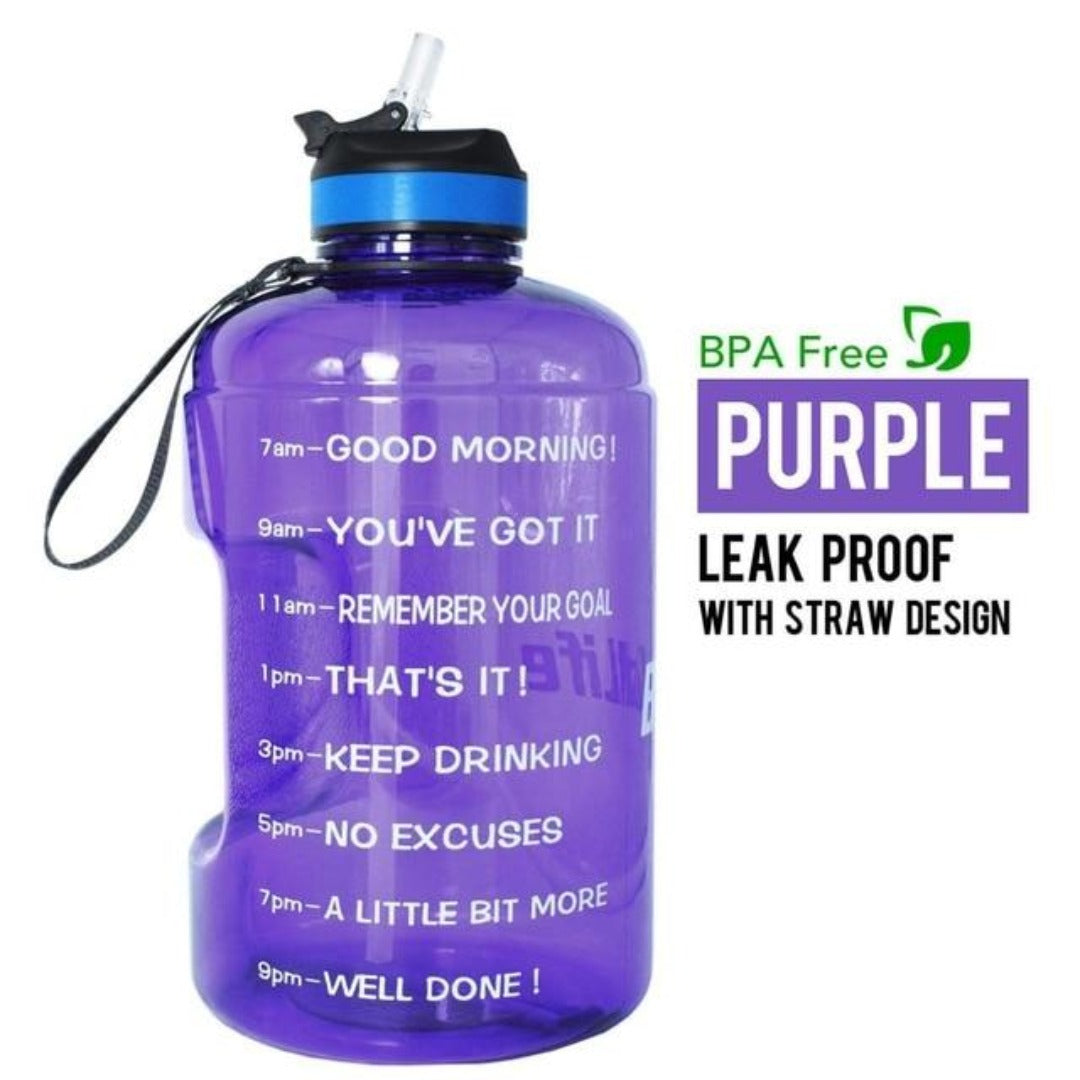 Gallon Water Bottle with Straw